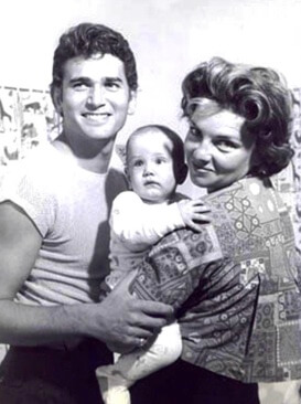 Dodie Levy-Fraser with her ex-husband and their baby. 